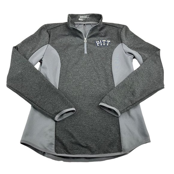 Nike University of Pittsburgh Women's Dri Fit Quarter Zip Jacket Gray Sz Medium - Picture 4 of 10
